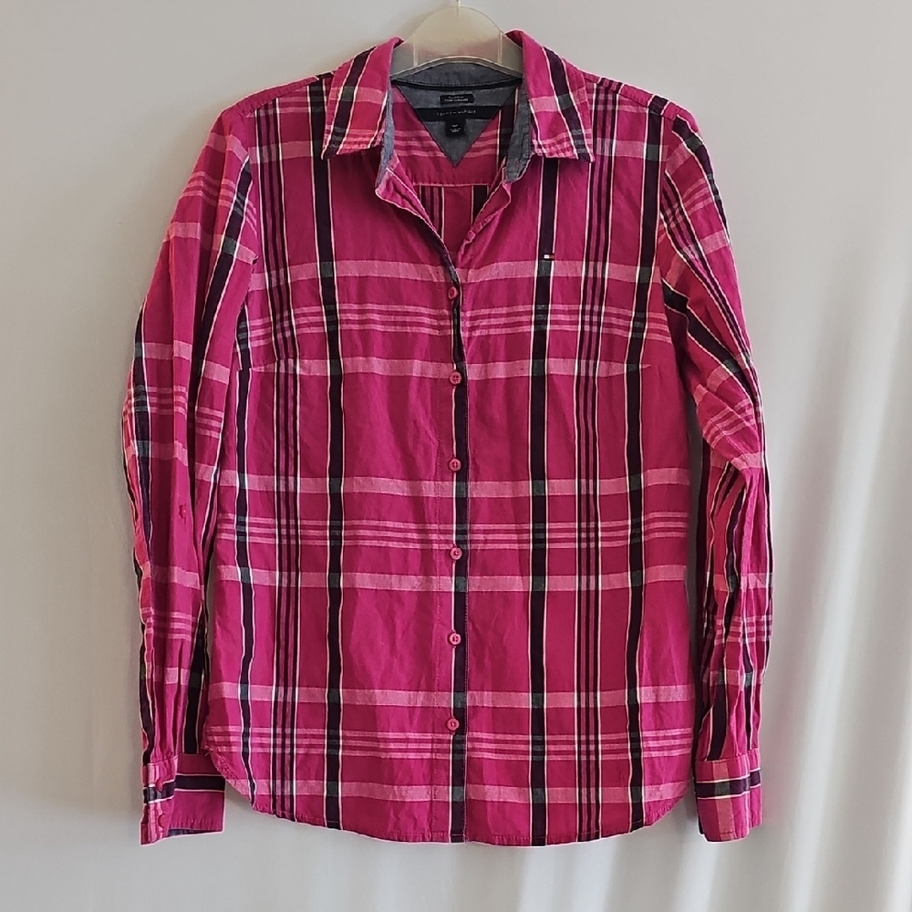 Tommy Hilfiger Pink Plaid Men's Shirt